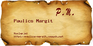 Paulics Margit névjegykártya